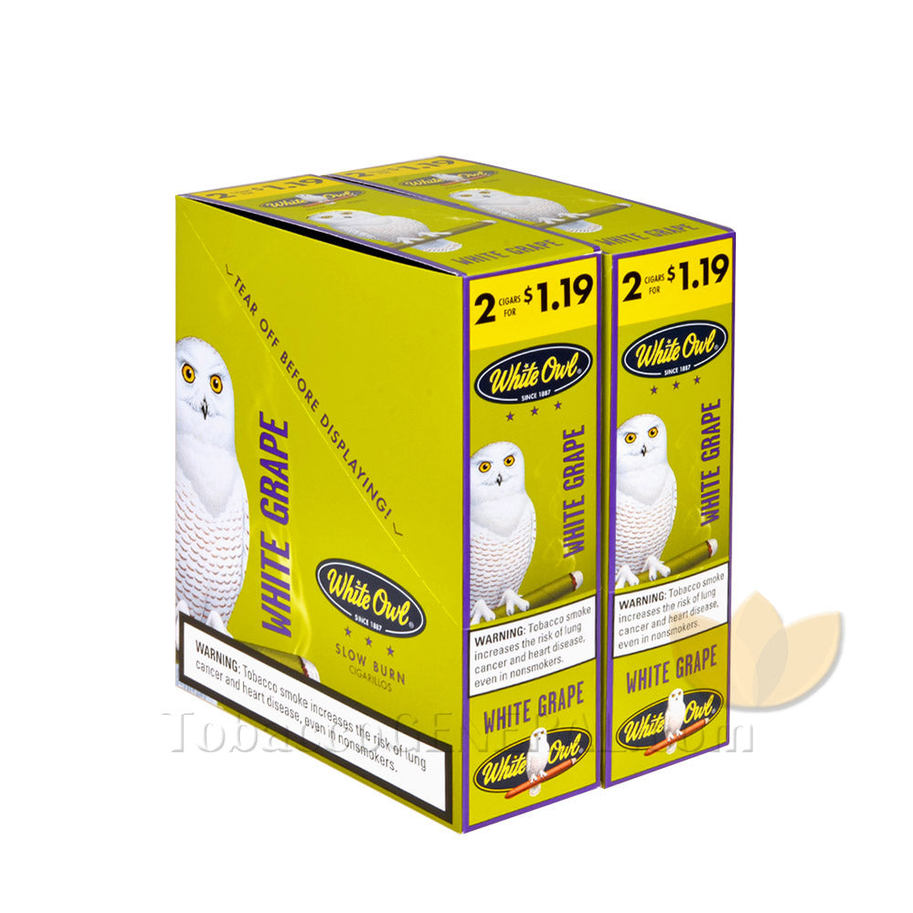 White Owl White Grape Cigarillos 1.19 Pre-Priced 30 Packs of 2