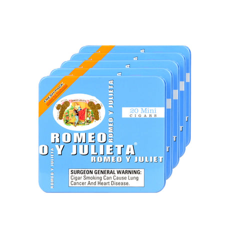 Romeo Y Julieta Mini Blue Cigars 5 Tins of 20 1