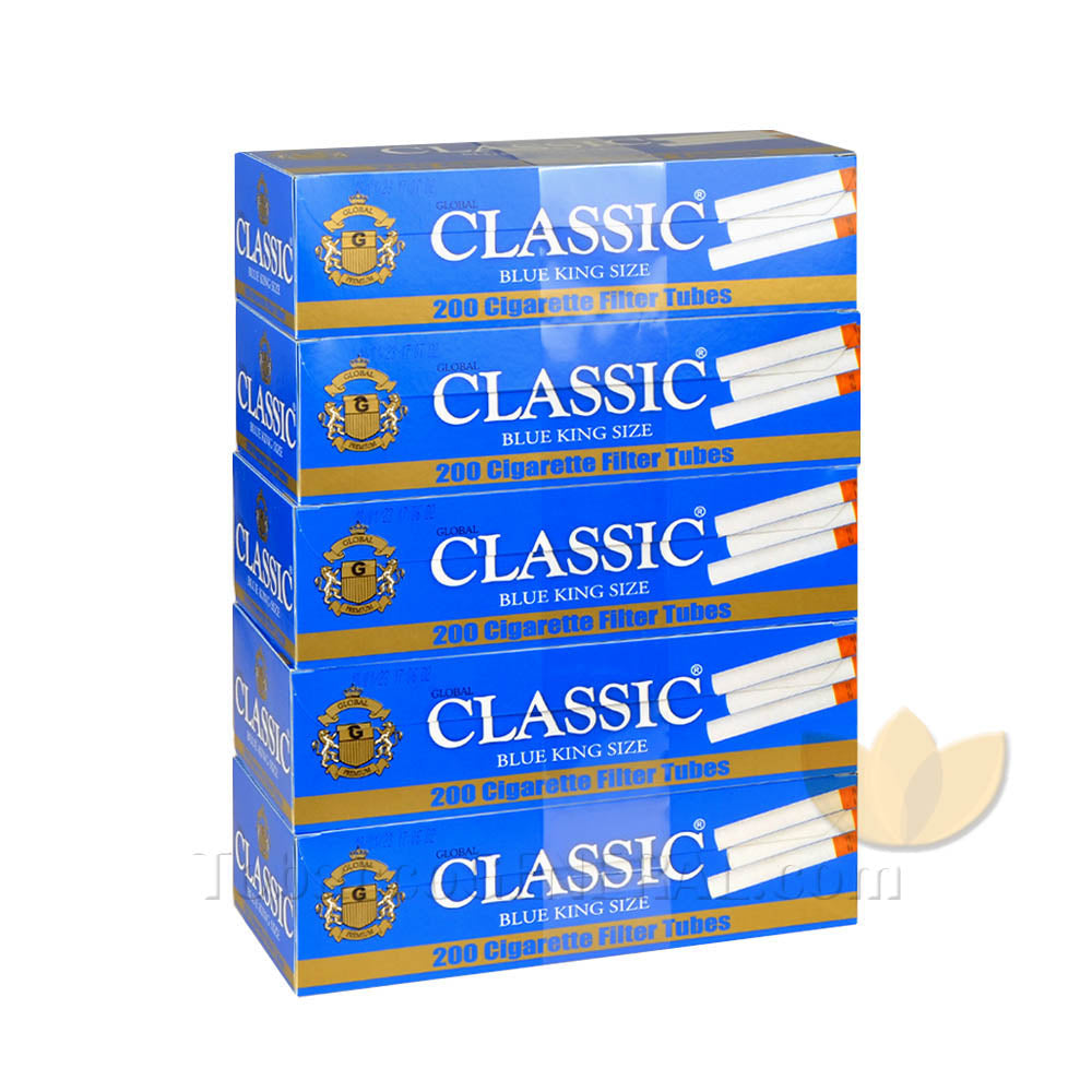 Classic Filter Tubes King Size Blue (Light) 5 Cartons of 200