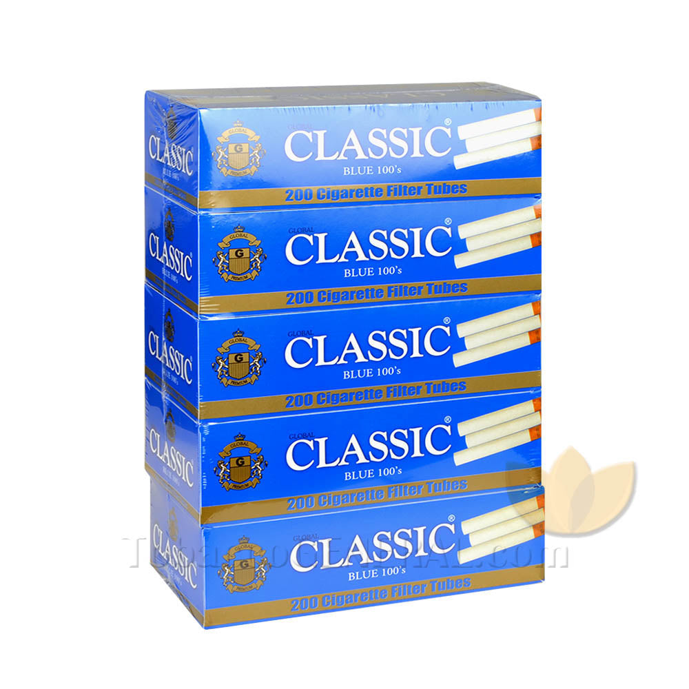 Classic Filter Tubes 100 mm Blue (Light) 5 Cartons of 200