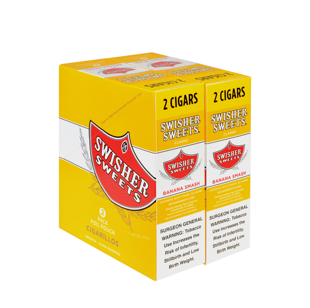 Swisher Sweets Banana Smash Cigarillos 30 Packs of 2