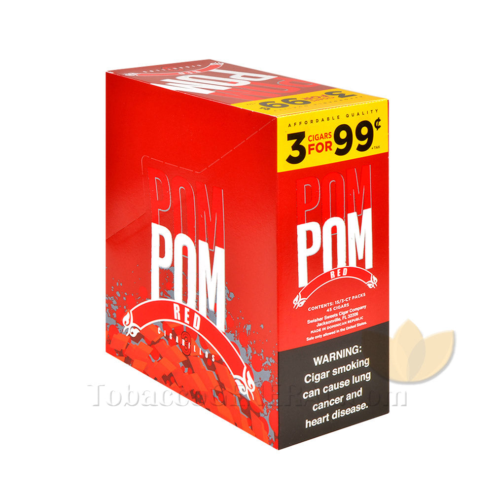 Pom Pom Cigarillos 99 Cent Pre Priced 15 Packs of 3 Cigars Sweet