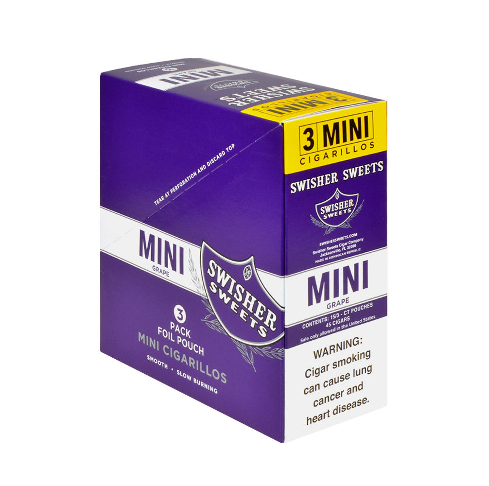 Swisher Sweets Grape Mini Cigarillos 15 Packs of 3