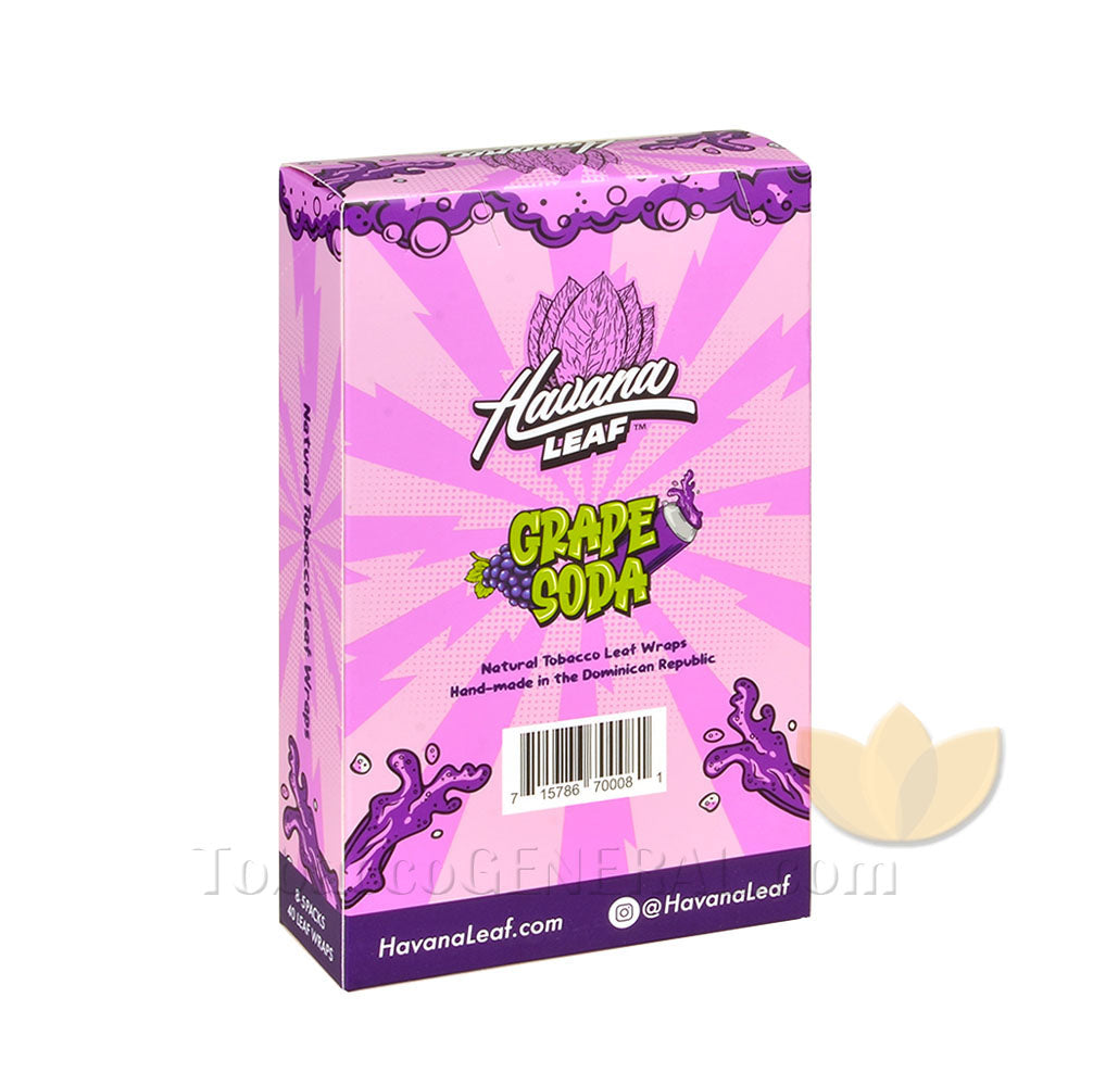 Havana Leaf Tobacco Wraps Grape Soda 8 packs of 5