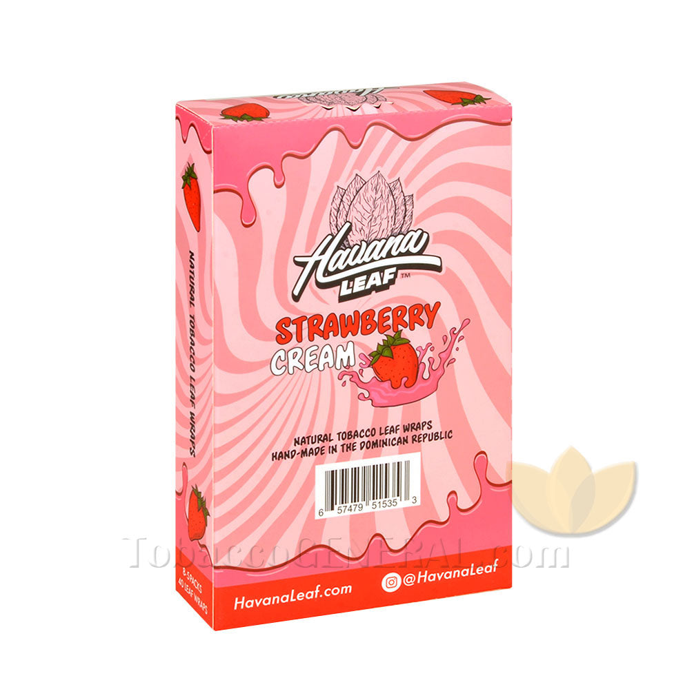 Havana Leaf Tobacco Wraps Strawberry Cream 8 packs of 5