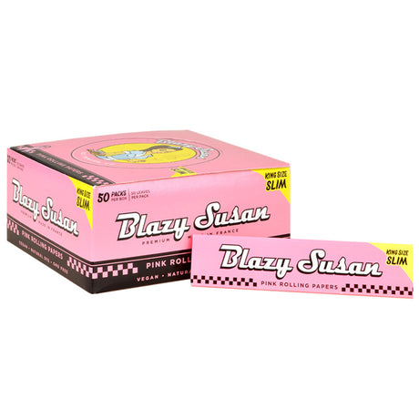 Blazy Susan Pink Rolling Papers King Size Slim 50 Packs of 50