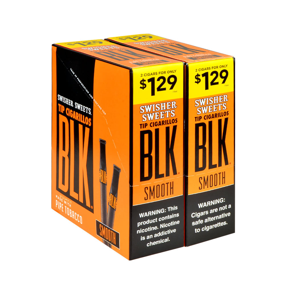 Swisher Sweets BLK Smooth Tip Cigarillos 1.29 Pre-Priced 30 Packs of 2