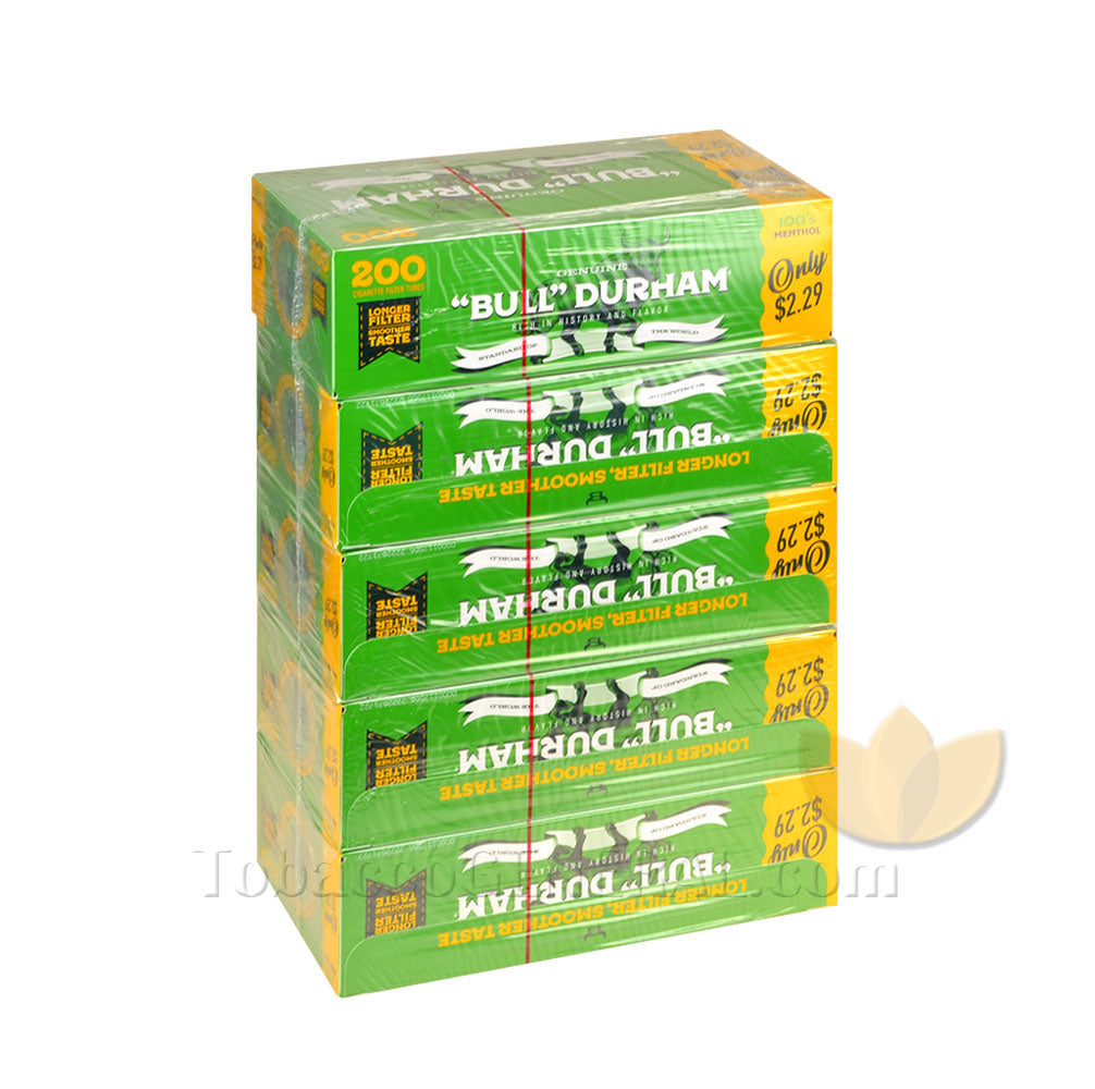 Bull Durham Filter Tubes 100 mm Menthol 5 Cartons of 200