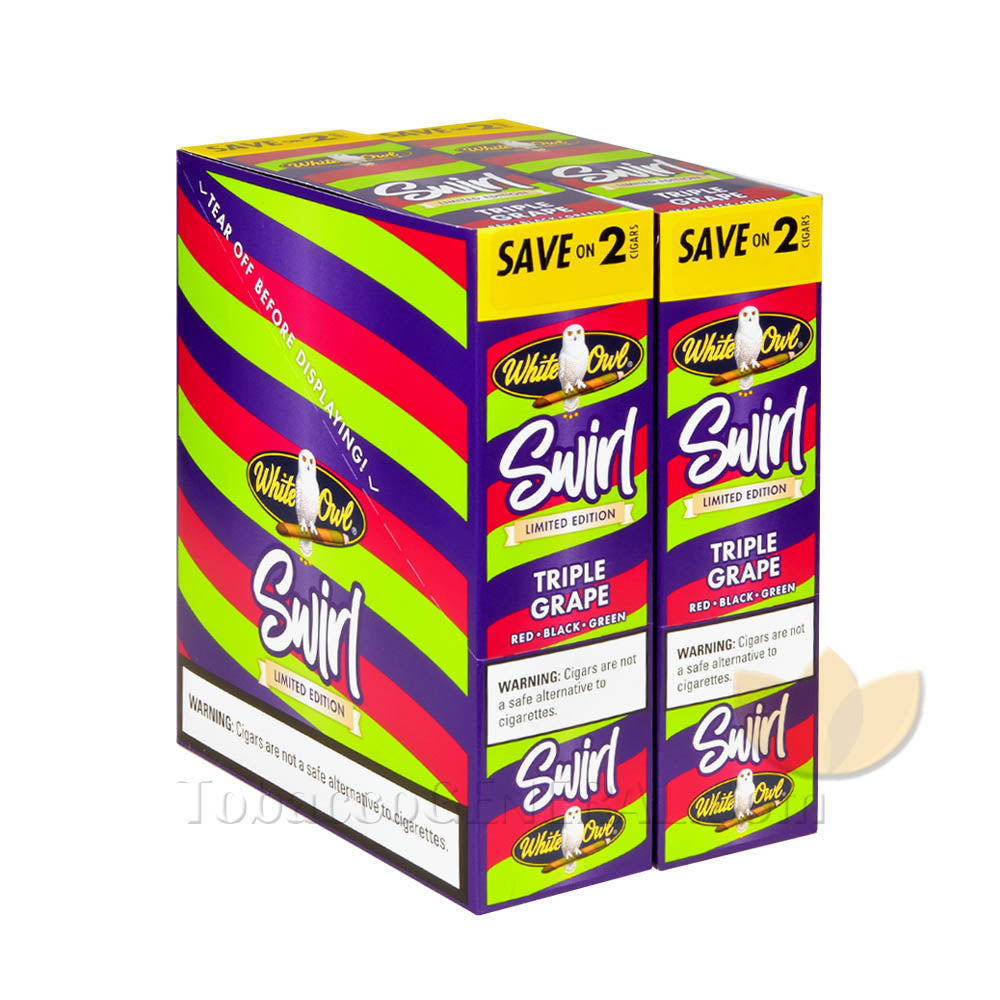 White Owl Swirl Triple Grape Cigarillos 30 Packs of 2