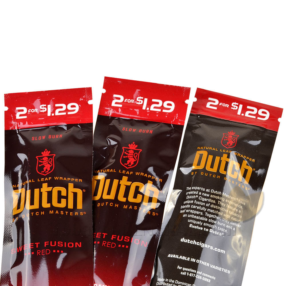 Dutch Masters Foil Sweet Fusion (Red) 1.29 Pre-Priced Cigarillos 30 Packs of 2