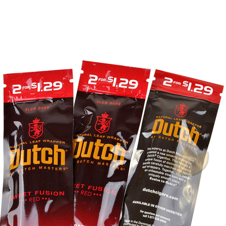 Dutch Masters Foil Sweet Fusion (Red) 1.29 Pre-Priced Cigarillos 30 Packs of 2