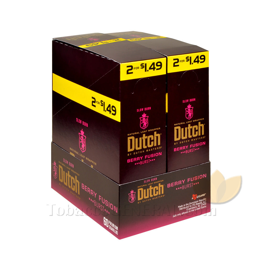 Dutch Masters Foil Berry Fusion (Burst) 1.49 Pre-Priced Cigarillos 30 Packs of 2