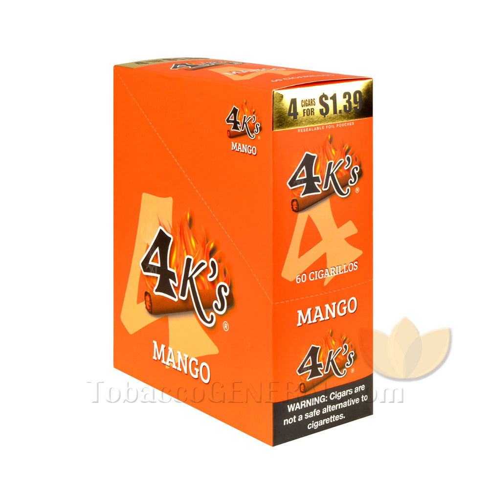 4 Kings Cigarillos 15 Packs of 4 Pre-Priced 1.39 Mango