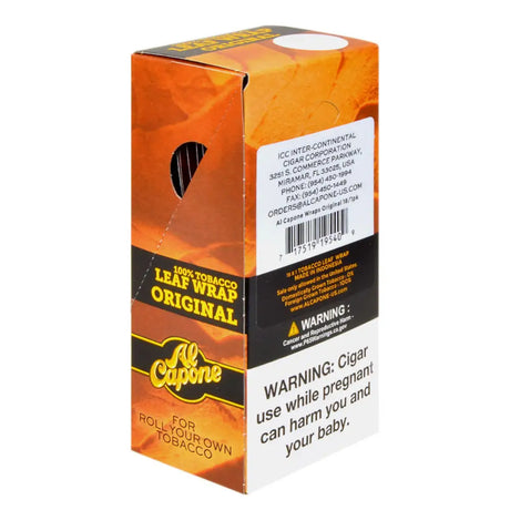 Al Capone Tobacco Leaf Wraps Original Pack of 18