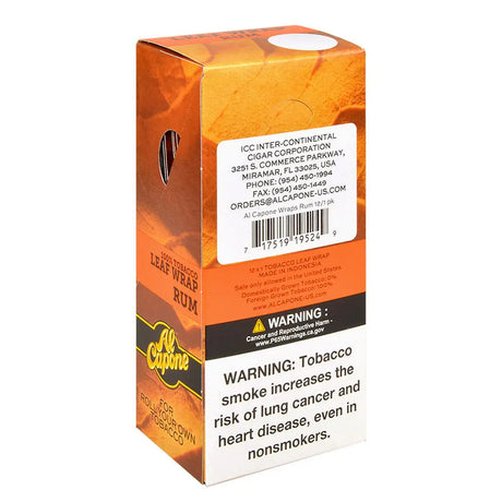 Al Capone Tobacco Leaf Wraps Rum Pack of 12