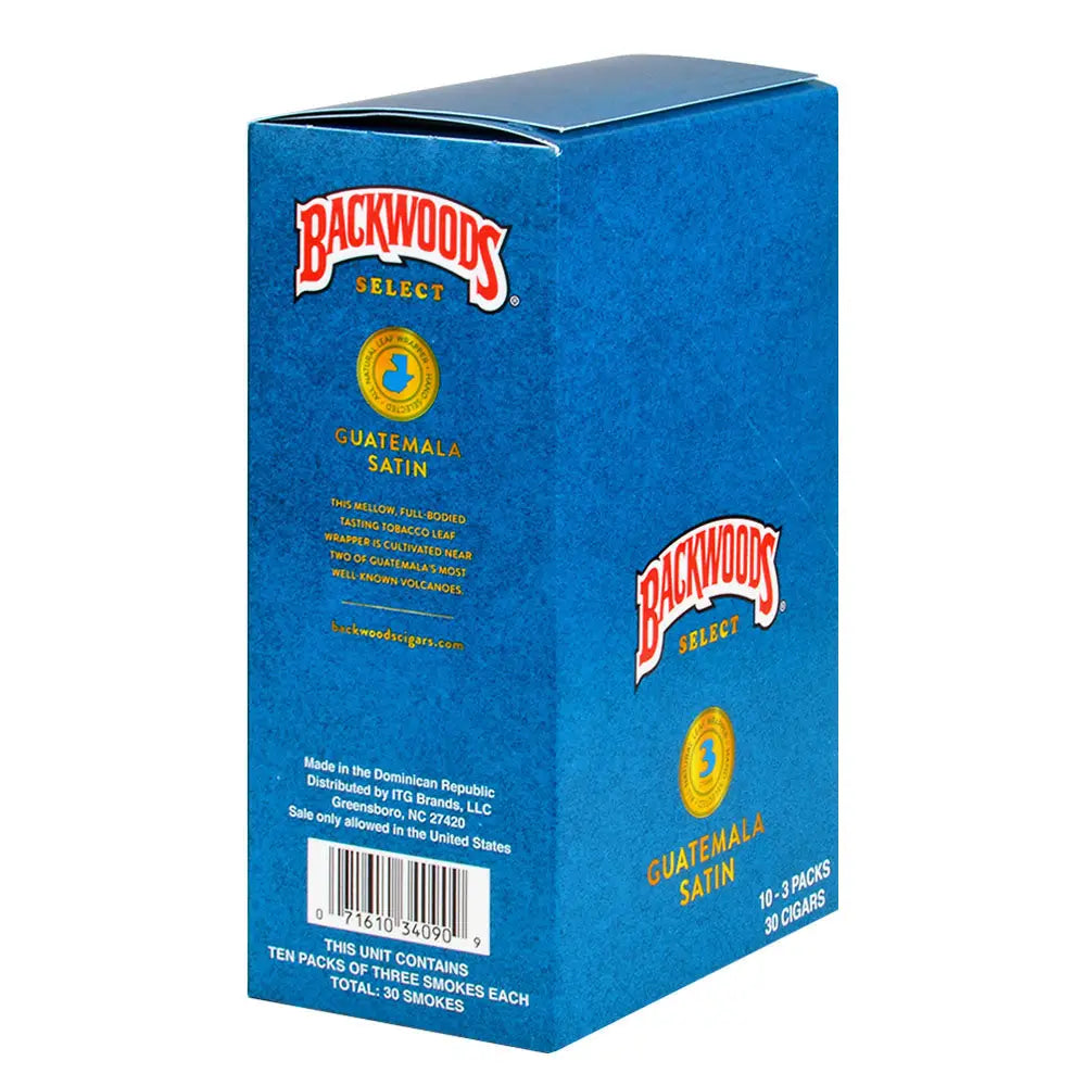 Backwoods Select Guatemala Satin cigars 10 packs of 3