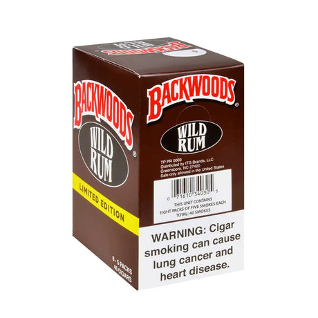 Backwoods Wild Rum Cigars 8 Packs of 5