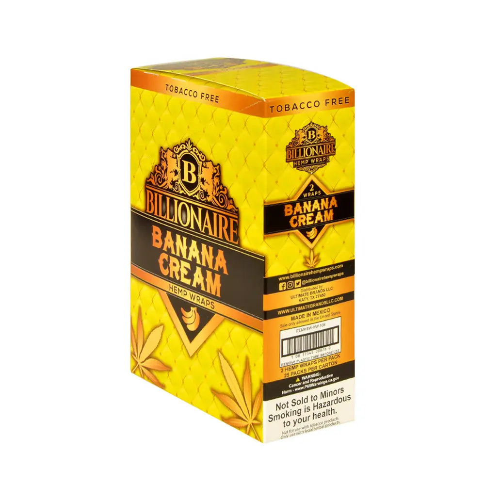 Billionaire Hemp Wraps Banana Cream 25 Packs of 2