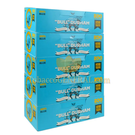 Bull Durham Filter Tubes 100 mm Blue (Light) 5 Cartons of 200