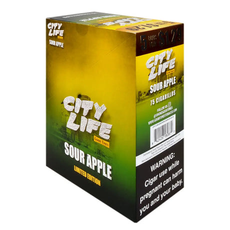 City Life Cigarillos 1.29 Pre-Priced 15 Packs of 5 Sour Apple