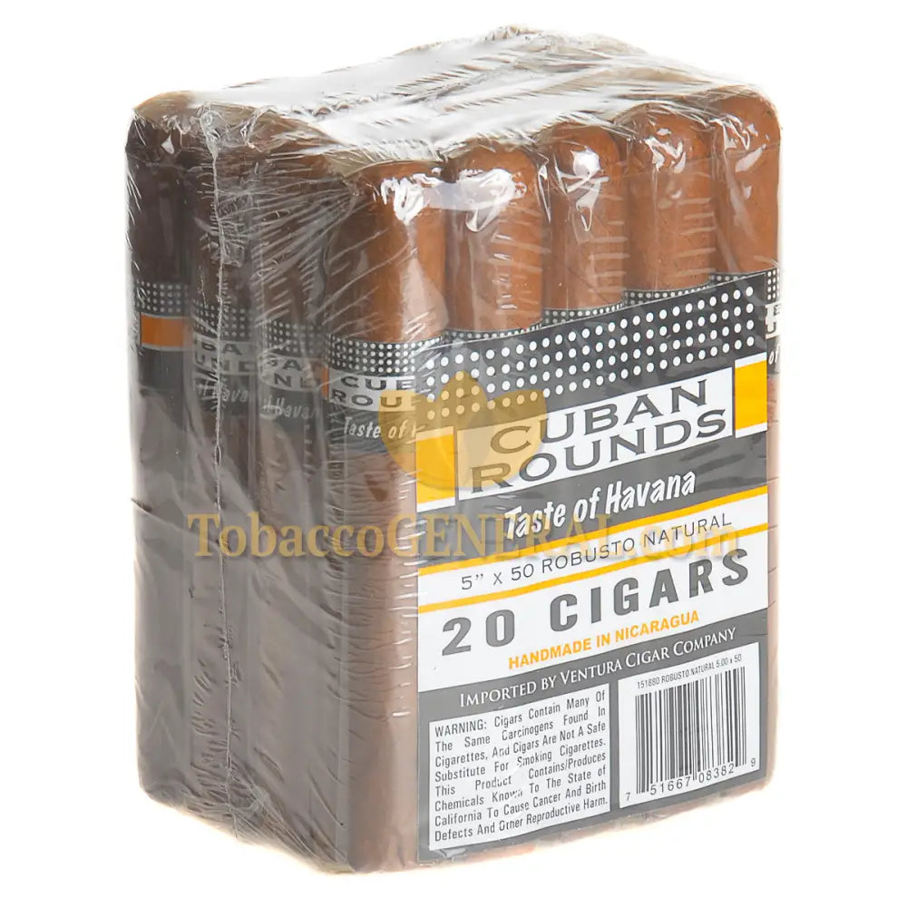 Cuban Rounds Robusto Natural Cigars Pack of 20 1