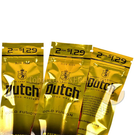 Dutch Masters Foil Gold Fusion 1.29 Pre-Priced Cigarillos 30 Packs of 2