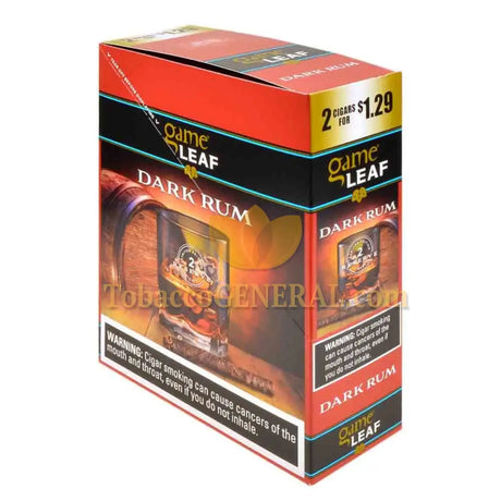 Game Leaf Cigarillos 1.29 Pre-Priced 15 Packs of 2 Dark Rum