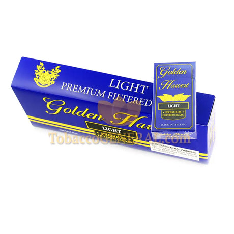 Golden Harvest Filtered Cigars Light 10 Packs of 20 1