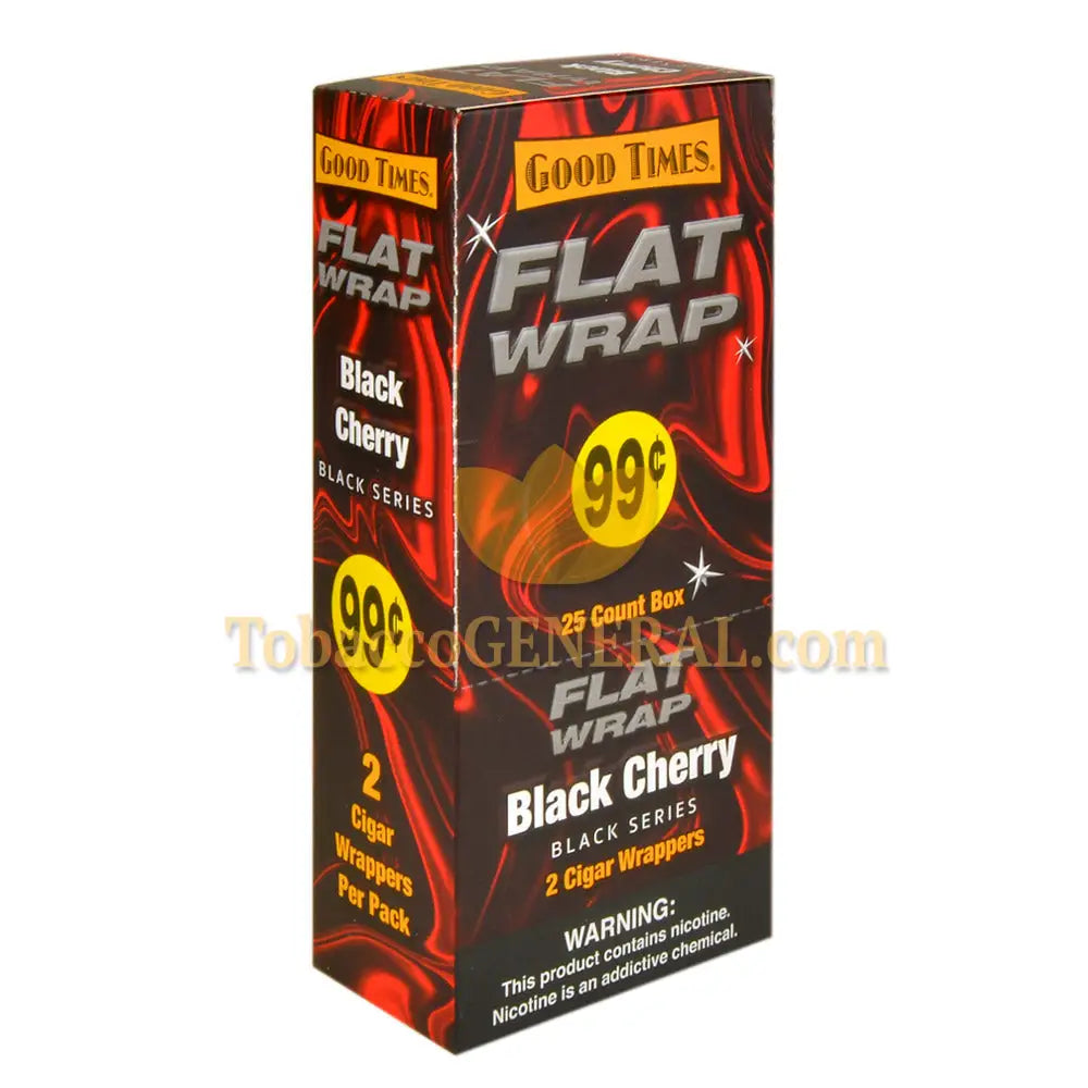 Good Times Flat Wraps Black Cherry 25 Packs of 2 Pre-Priced