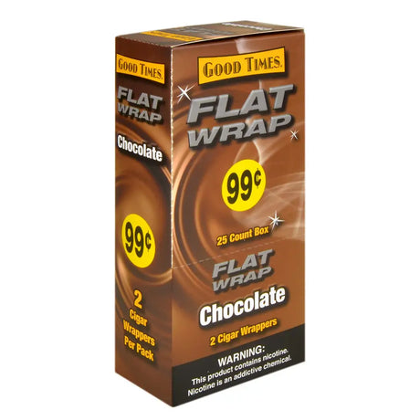 Good Times Flat Wraps Chocolate 25 Packs of 2 Pre-Priced