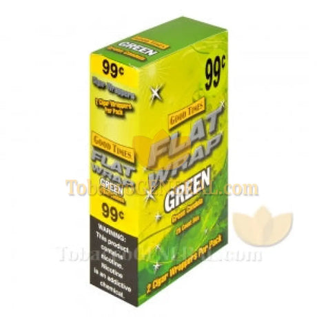 Good Times Flat Wraps Green 25 Packs of 2 Pre-Priced