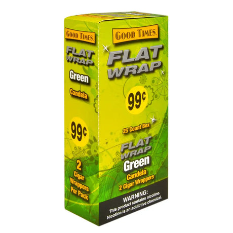 Good Times Flat Wraps Green 25 Packs of 2 Pre-Priced