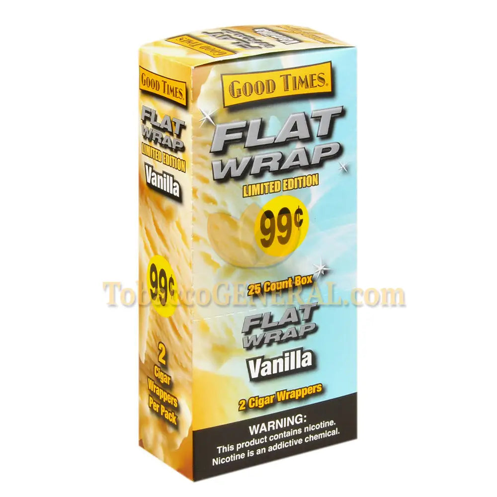 Good Times Flat Wraps Vanilla 25 Packs of 2 Pre-Priced