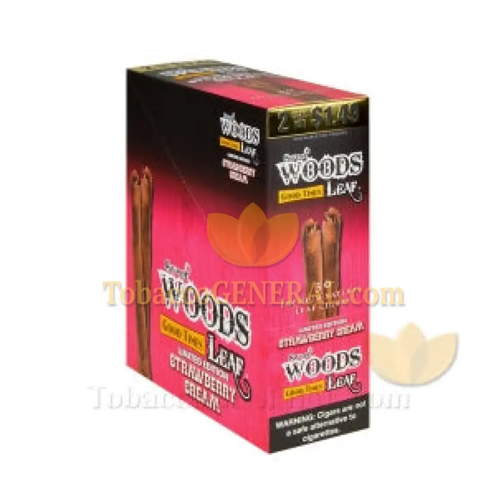 Good Times Sweet Woods Leaf Cigars Strawberry Cream 1.49 Pre-Priced 15 Packs of 2