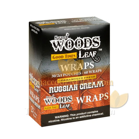 Good Times Sweet Woods Leaf Wraps Russian Cream 30 Pouches of 2