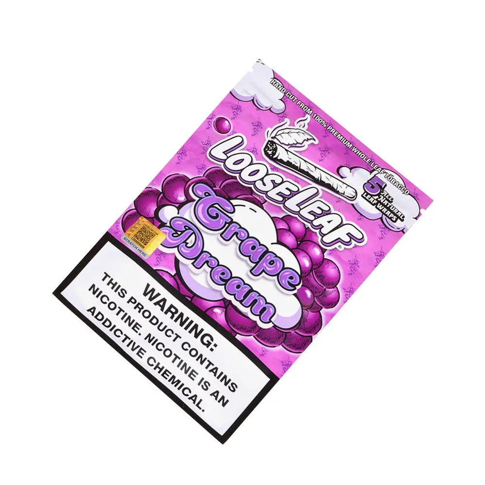 Loose Leaf Grape Dream wraps 8 packs of 5