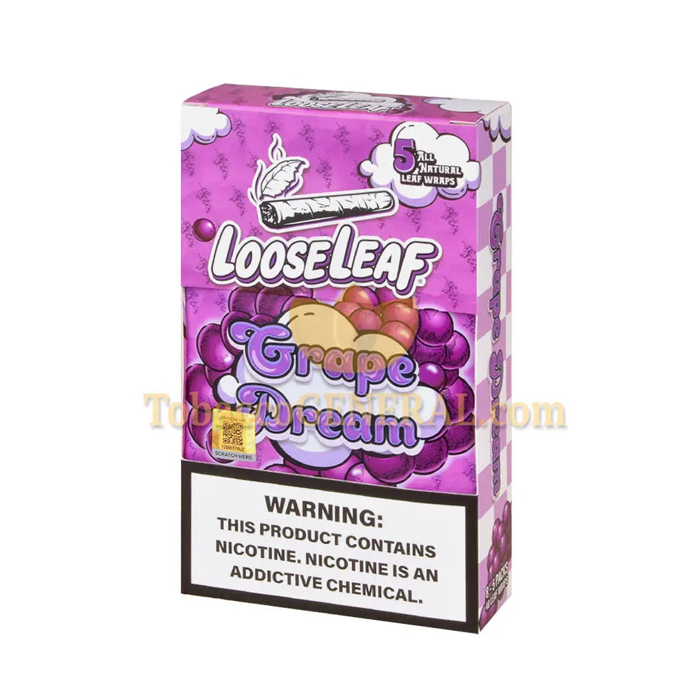 Loose Leaf Grape Dream wraps 8 packs of 5