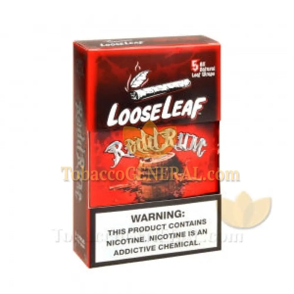 Loose Leaf Redd Rum wraps 8 packs of 5