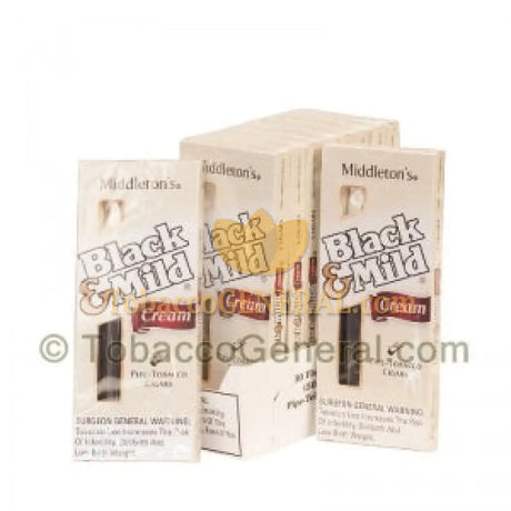 Middleton’s Black & Mild Cream Cigars 10 Packs of 5