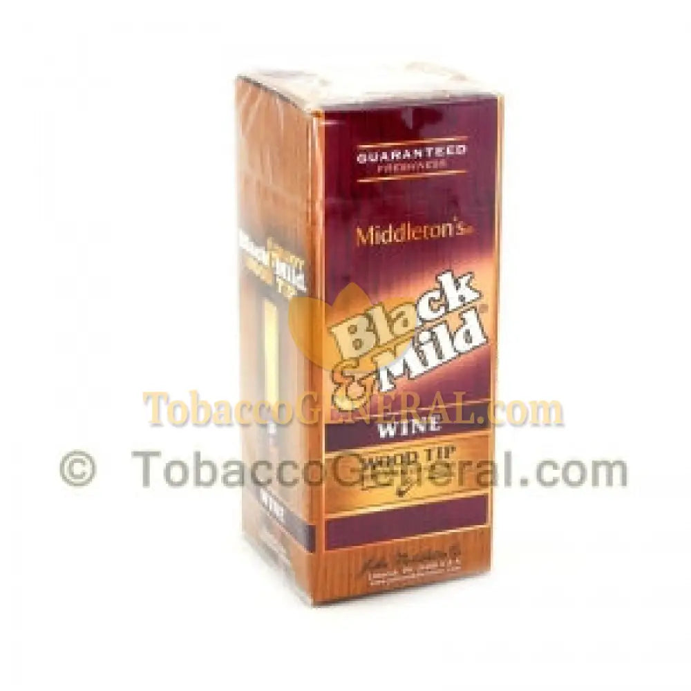 Middleton’s Black & Mild Wood Tip Wine Cigars Box of 25