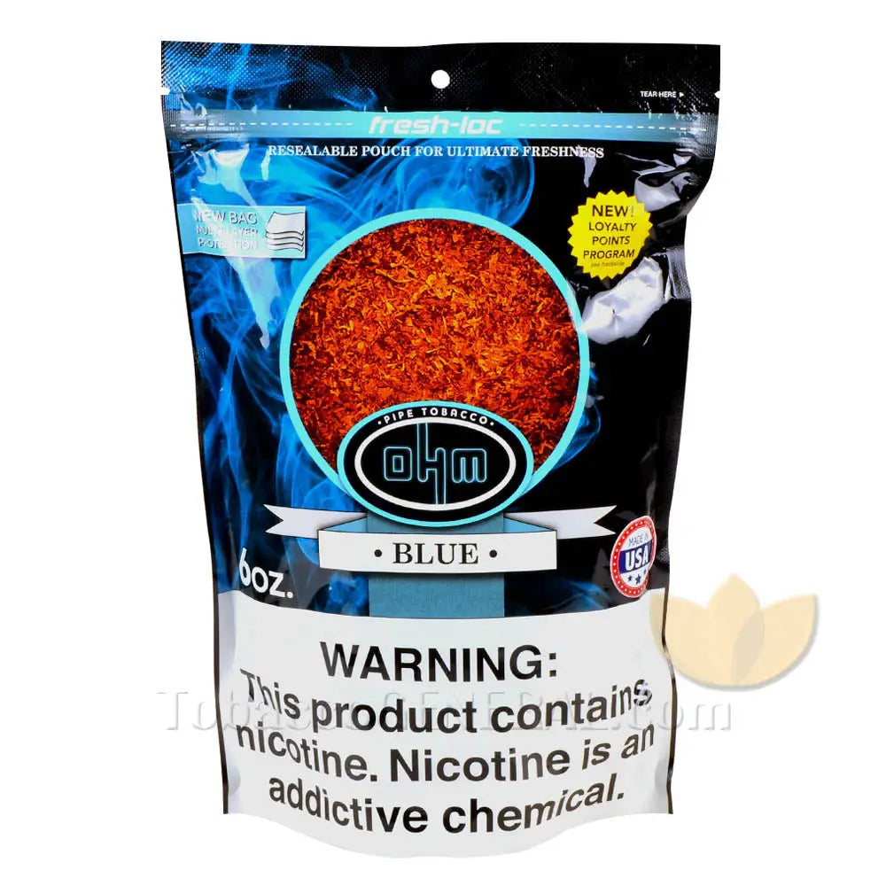 OHM Blue (Mild) Pipe Tobacco Pack 6 oz. Pack