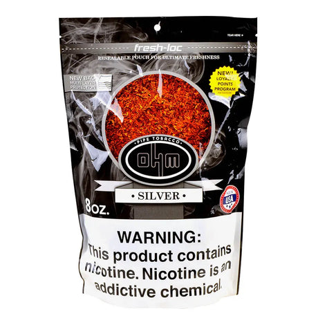 OHM Silver Pipe Tobacco Pack 8 oz. Pack