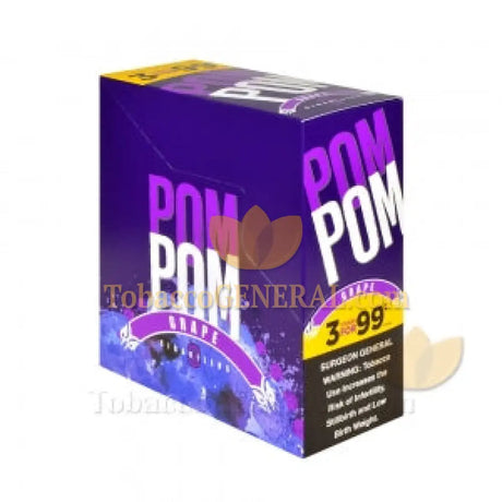 Pom Pom Cigarillos 99 Cent Pre Priced 15 Packs of 3 Cigars Grape