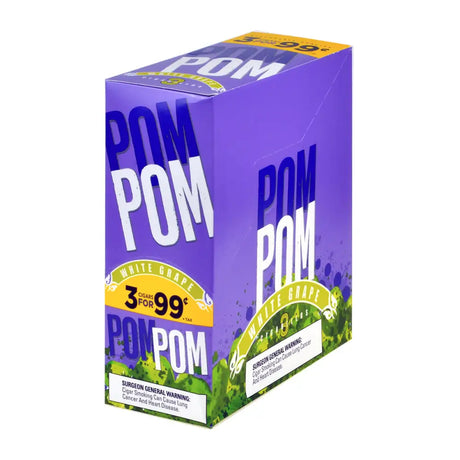 Pom Pom Cigarillos 99 Cent Pre Priced 15 Packs of 3 Cigars White Grape 1