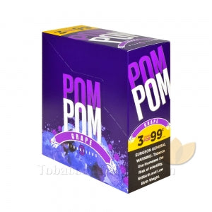 Pom Pom Cigarillos 99 Cent Pre Priced 15 Packs of 3 Cigars Grape