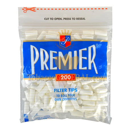 Premier Filter Tips Regular White 200 Tips Per Bag 1