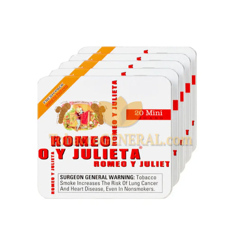 Romeo Y Julieta Mini Original Cigars 5 Tins of 20 1