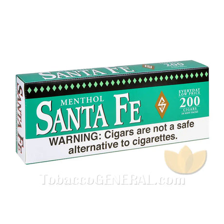 Santa Fe Filtered Cigars 10 Packs of 20 Menthol