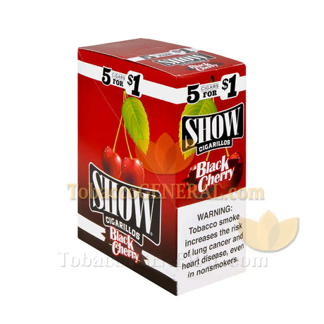 Show Cigarillos Black Cherry Pre Priced 15 Packs of 5