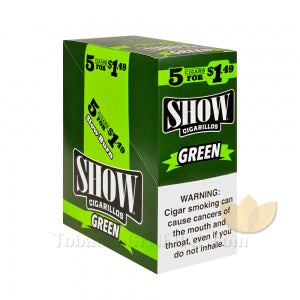 Show Cigarillos Green 1.49 Pre-Priced 15 Packs of 5